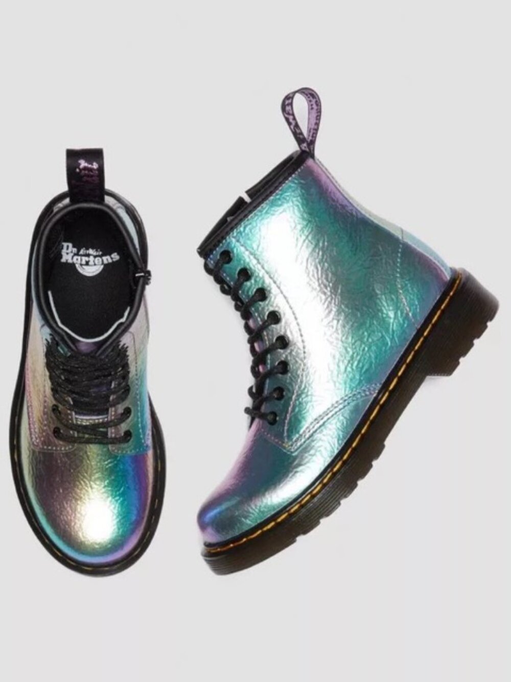 Dr. Martens Junior 1460 Rainbow Leather Lace Up Boots Big Kids Size 4 NIB - Picture 5 of 9
